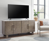 Warmstead Furniture - Ashley Furniture - Loyaska 68" TV Stand - 68" / Grayish Brown/White - W854-68